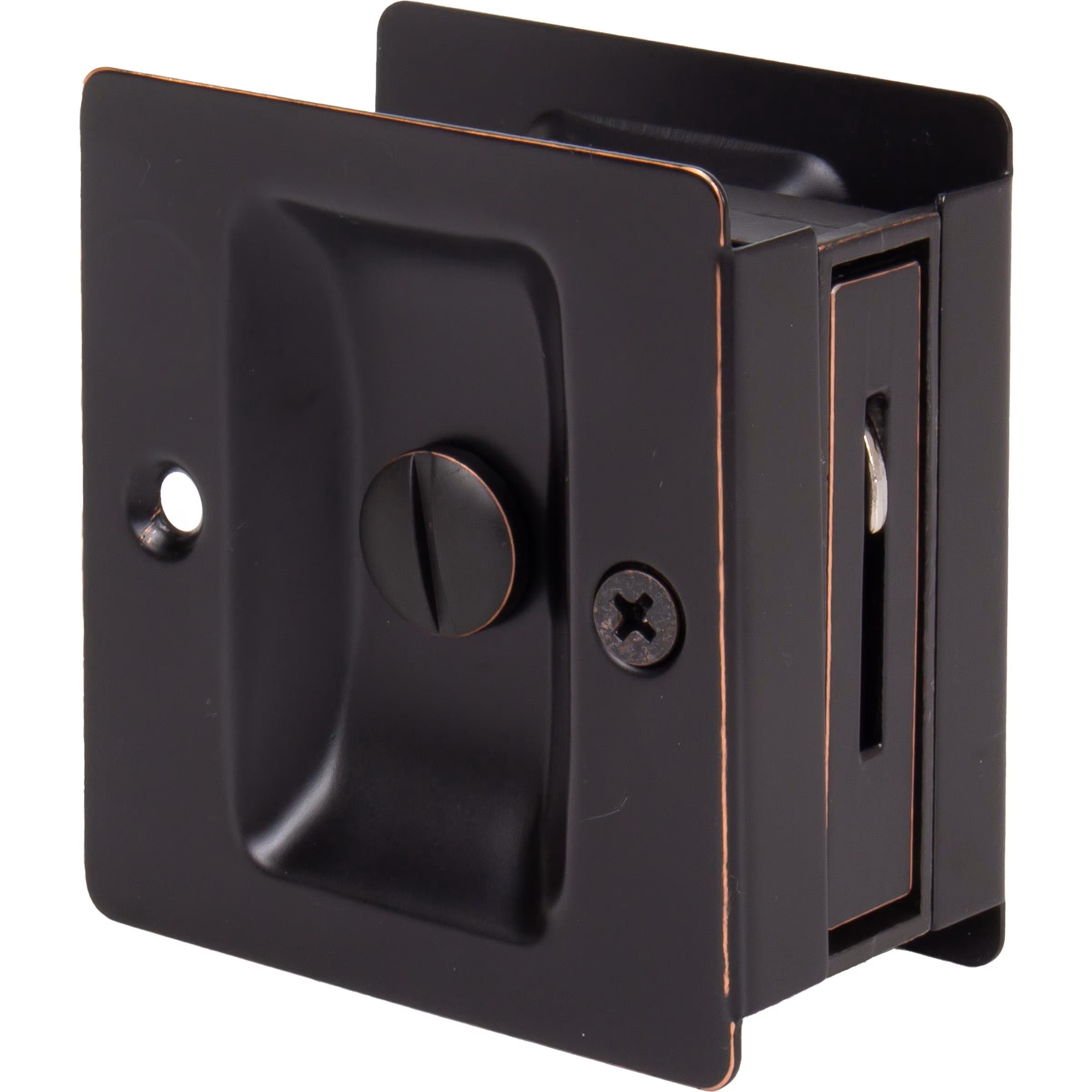 Premium Square Pocket Door Lock, Privacy/Bed/Bath Latch