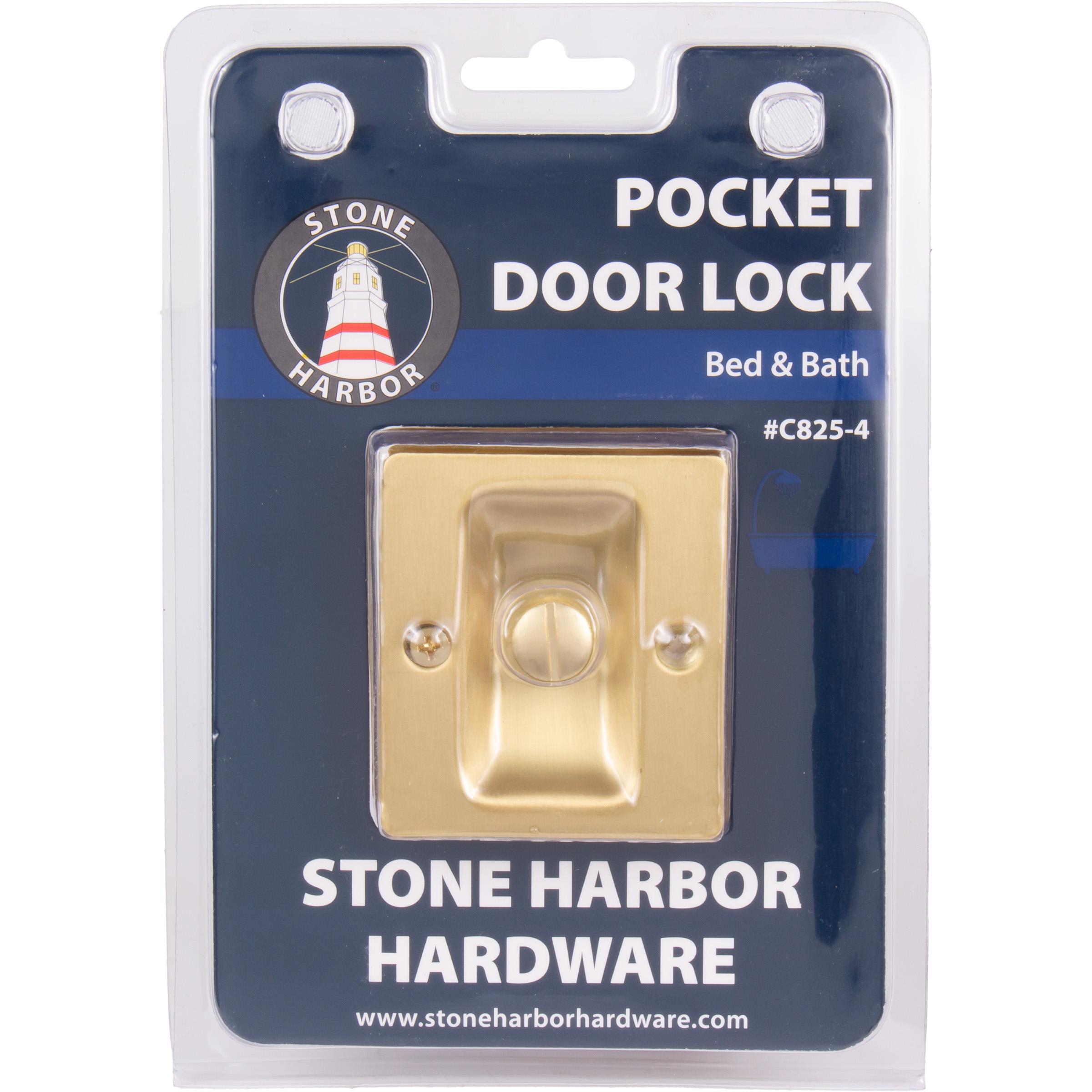 Premium Square Pocket Door Lock, Privacy/Bed/Bath Latch